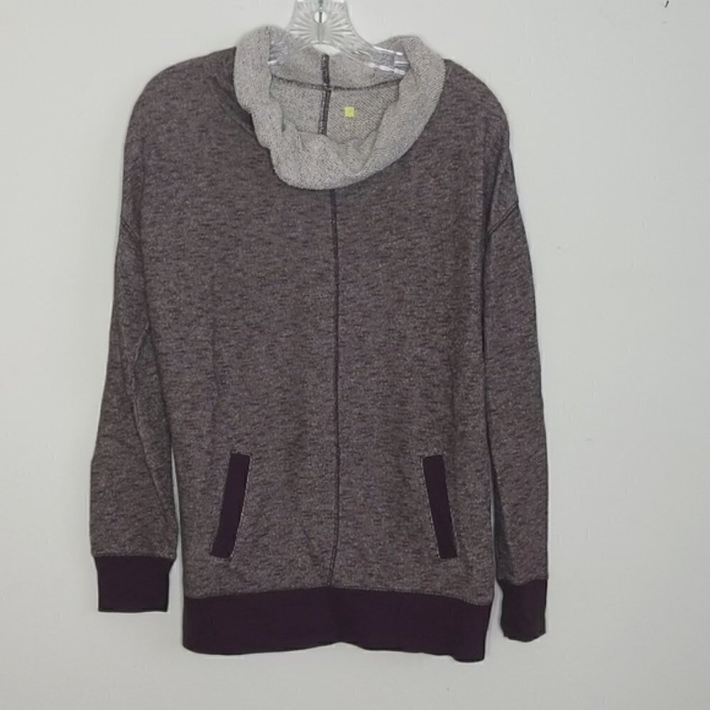 Purple Cowl Neck Pullover Sweatshirt